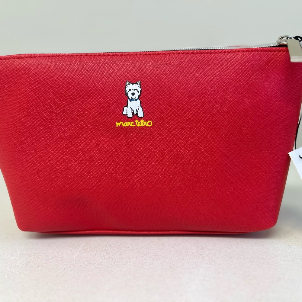 MARC TETRO RED DOG MAKEUP/CLUTCH BAG - RED COLOR - NEW WITH TAGS